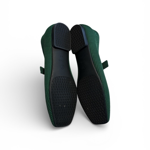 Vivaia Margot Square-Toe Mary Janes Size 39.5 US 8.5 Forest Green Office Party - Picture 9 of 9